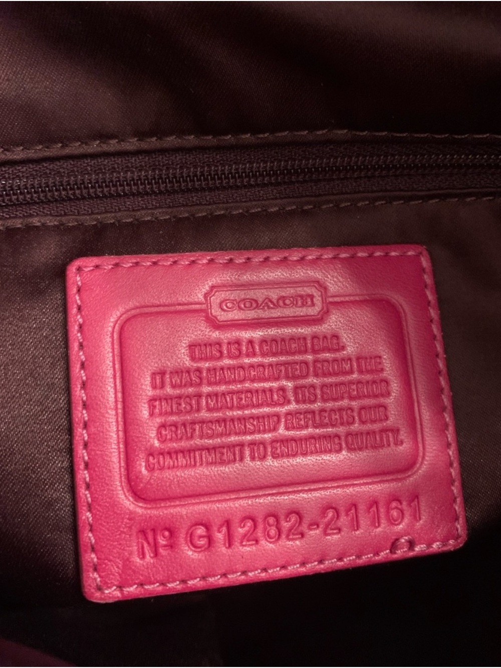 Coach Gray Signature Chain-Handle Shoulder Bag with Pink & Tan Tags - Picture 3 of 4